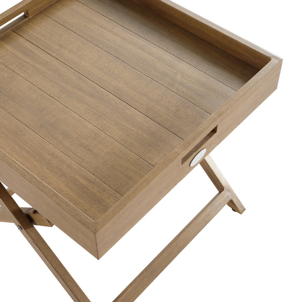 Pedra Aluminium Outdoor Side Tray Table, Natural