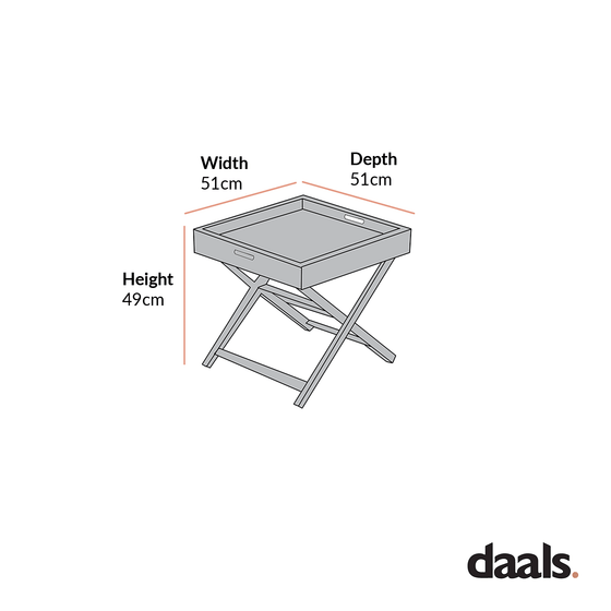 Pedra Aluminium Outdoor Side Tray Table, Natural