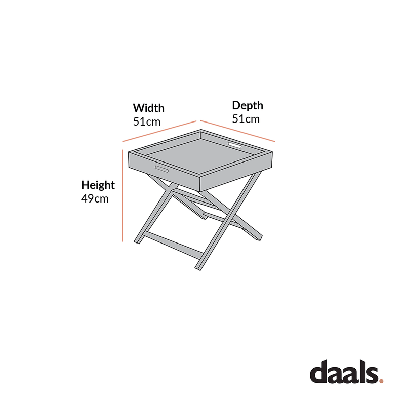 Pedra Aluminium Outdoor Side Tray Table, Grey