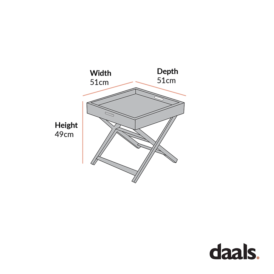 Pedra Aluminium Outdoor Side Tray Table, Natural