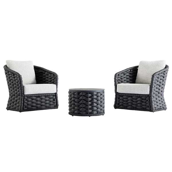 Positano Wide Rope Bistro Set, Grey - daals