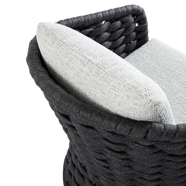 Positano Wide Rope Bistro Set, Grey - daals