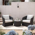 Positano Wide Rope Bistro Set, Grey - daals