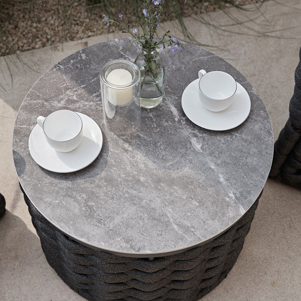 Positano Wide Rope Bistro Set, Grey - daals