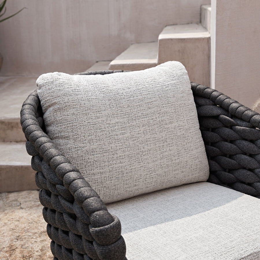 Positano Wide Rope Bistro Set, Grey