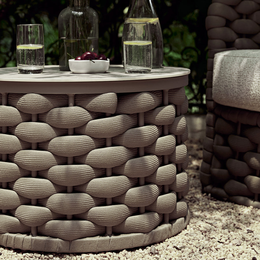 Positano Wide Rope Bistro Set, Taupe