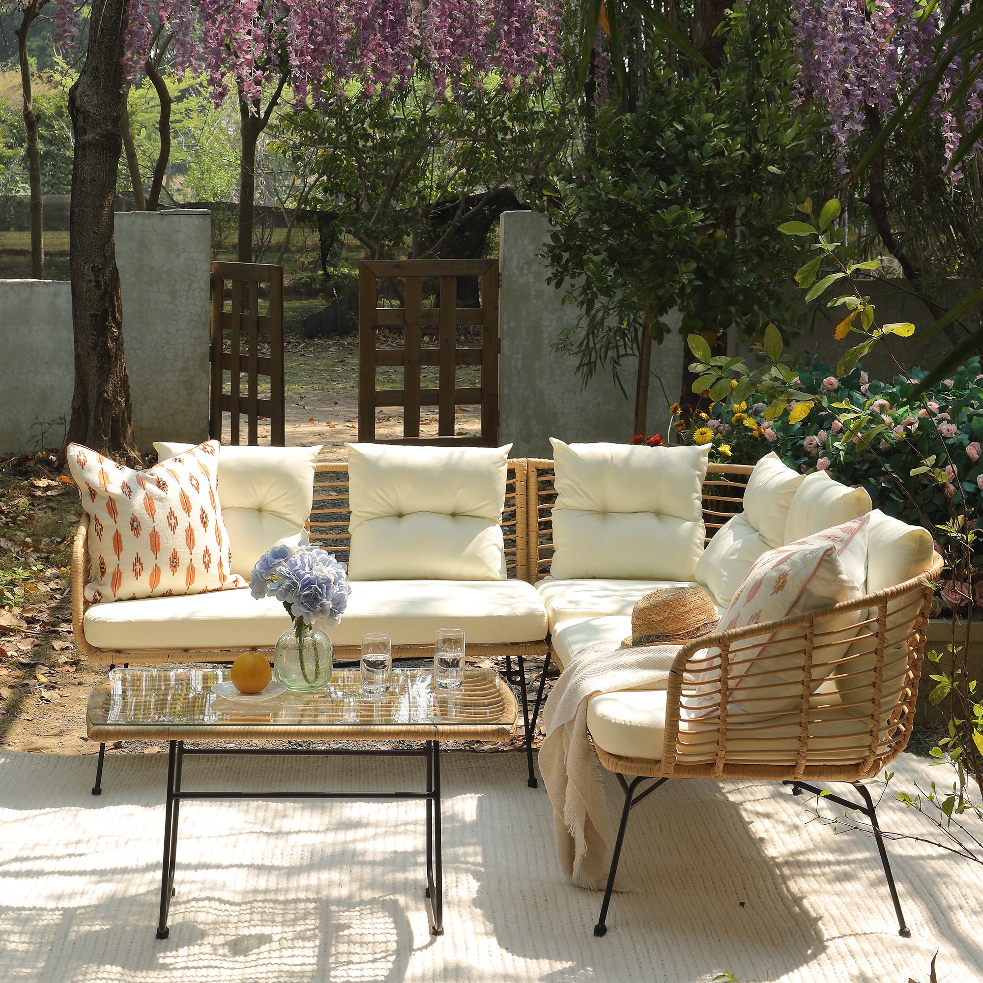 Bamboo Furniture Bamboo Corner Sofa St Loy Natural Rattan Garden