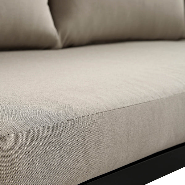 Albany Aluminium Corner Sofa Set with Reclining Back and Coffee Table, Taupe