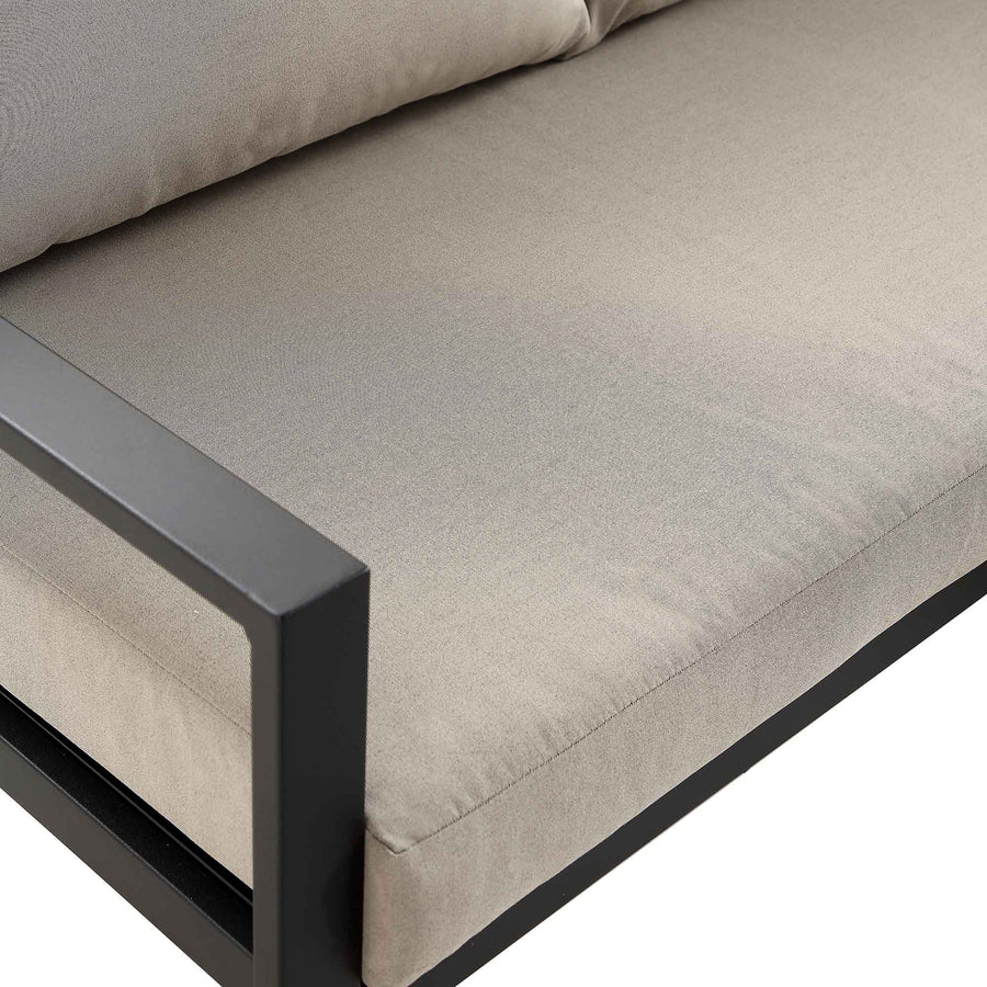 Albany Aluminium Corner Sofa Set with Reclining Back and Coffee Table, Taupe