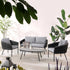 Montebello 4 - Seater Outdoor Black Rope and Aluminium Sofa Set with Grey Ceramic Coffee Table - daals
