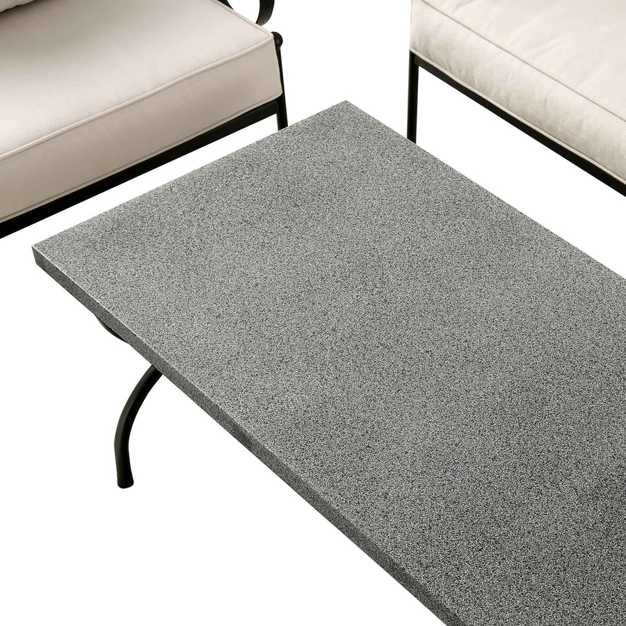 Haymes Indoor and Outdoor Metal Sofa Set with Coffee Table, Beige