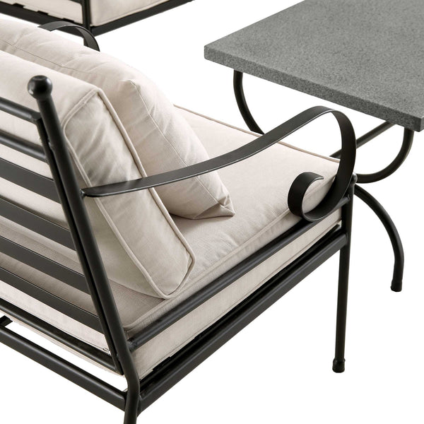 Haymes Indoor and Outdoor Metal Sofa Set with Coffee Table