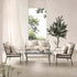 Haymes Indoor and Outdoor Metal Sofa Set with Coffee Table, Beige - daals
