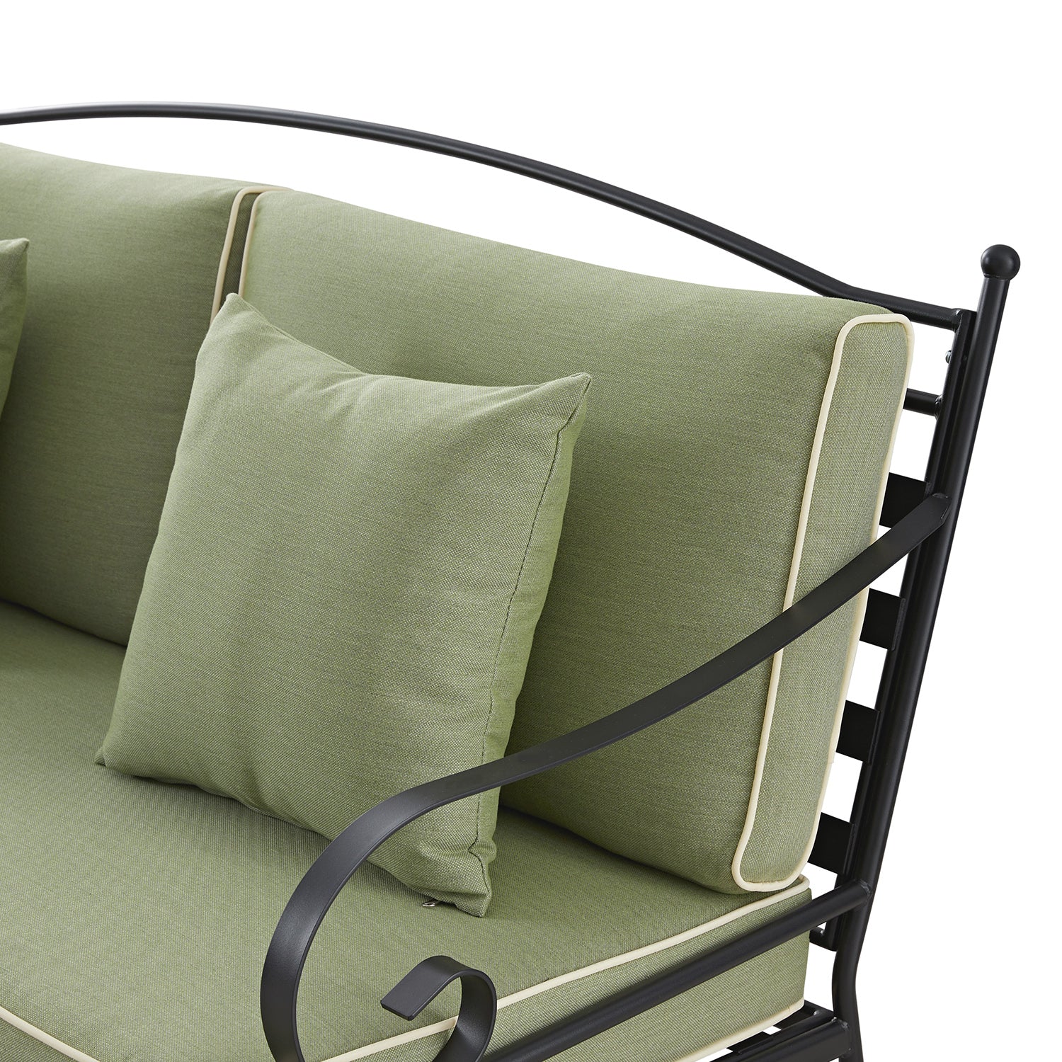 Haymes Indoor and Outdoor Metal Sofa Set with Coffee Table, Reseda Green