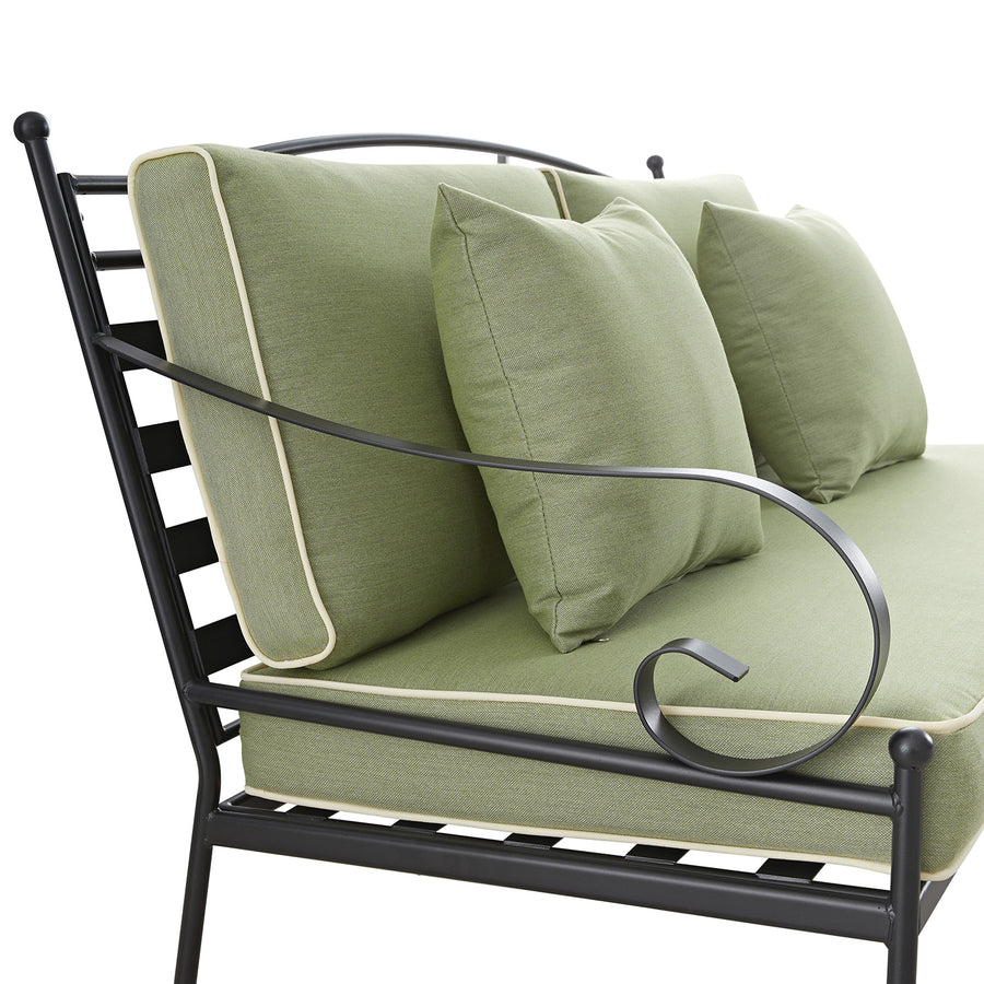 Haymes Indoor and Outdoor Metal Sofa Set with Coffee Table, Reseda Green