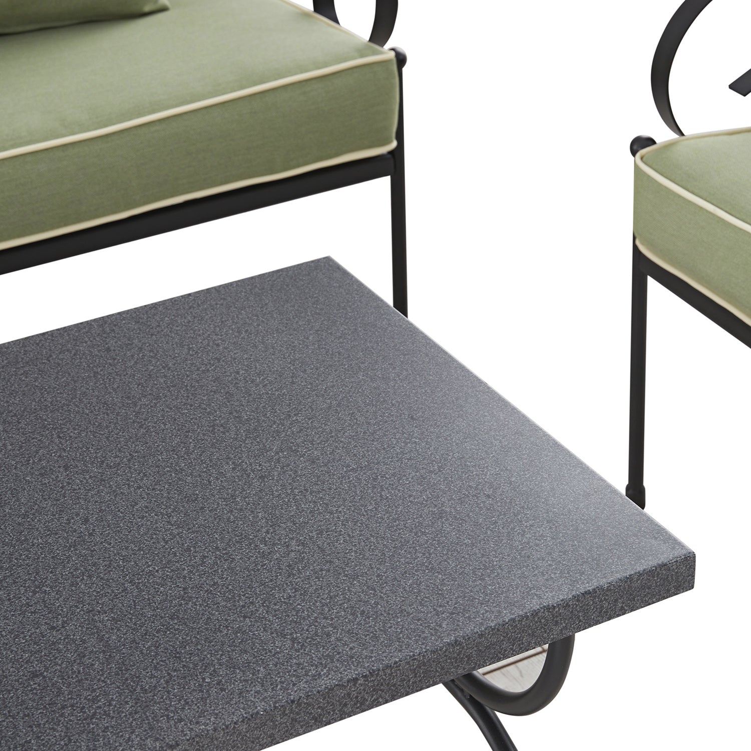 Haymes Indoor and Outdoor Metal Sofa Set with Coffee Table, Reseda Green