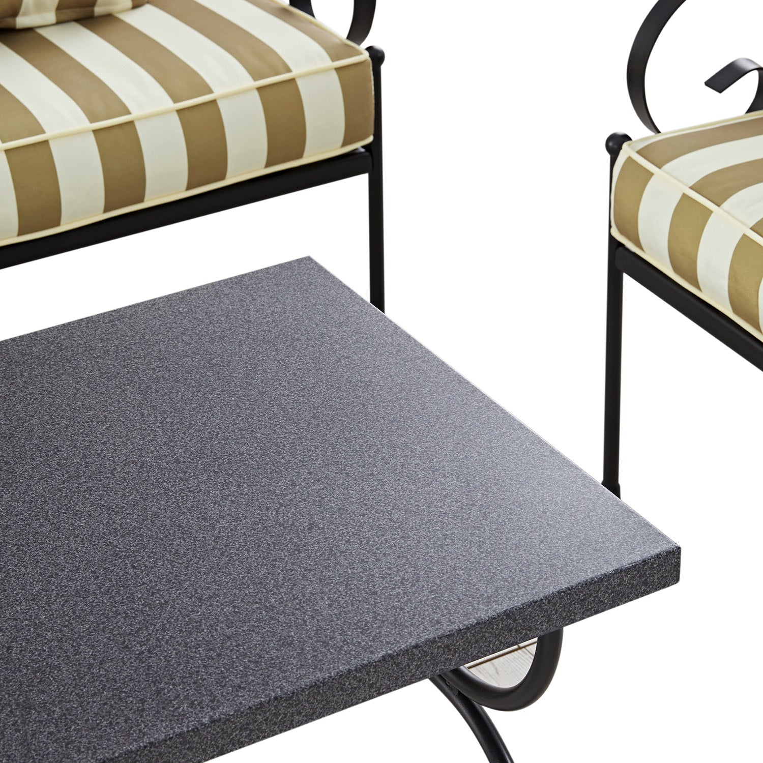 Haymes Indoor and Outdoor Metal Sofa Set with Coffee Table, Khaki Stripe