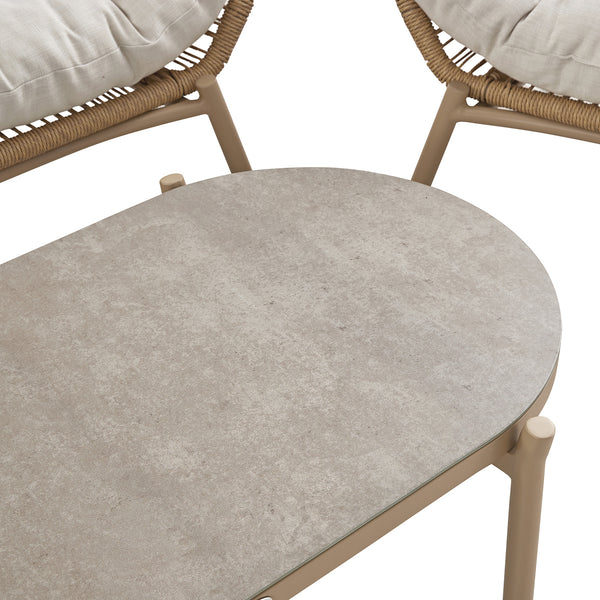 Marlowe Wicker and Aluminium Frame Sofa Set, Natural - daals