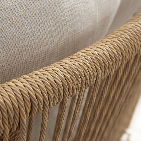 Marlowe Wicker and Aluminium Frame Sofa Set, Natural - daals