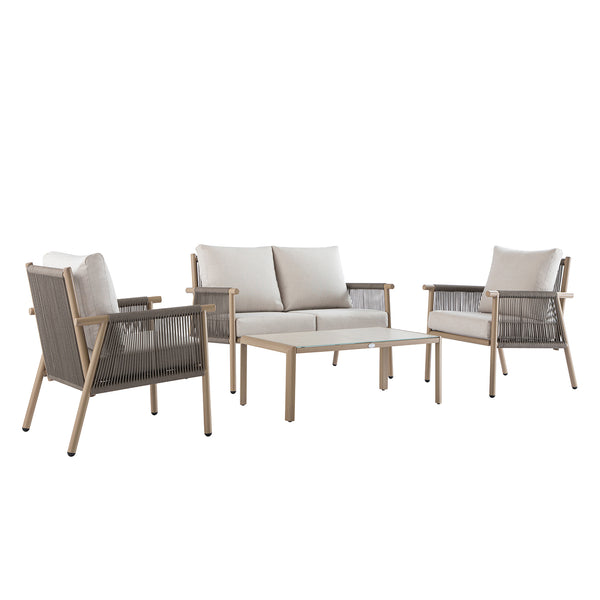 Soller Indoor and Outdoor Rope Weave 4 - Seater Sofa Set - daals