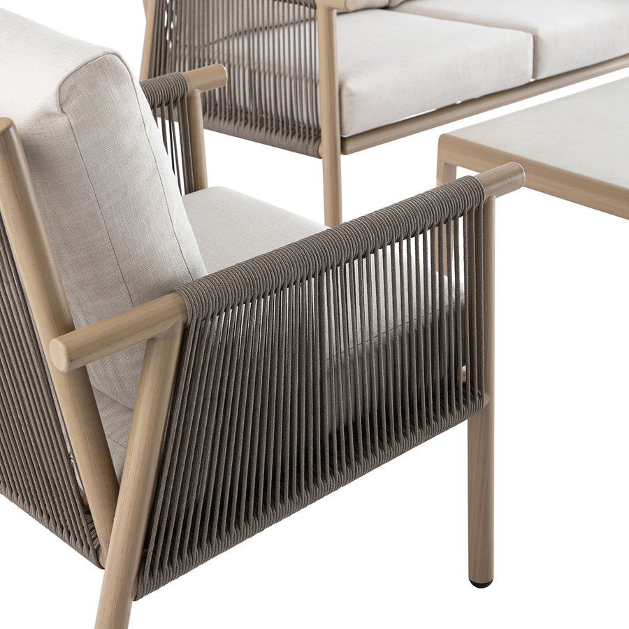 Soller Indoor and Outdoor Rope Weave 4-Seater Sofa Set