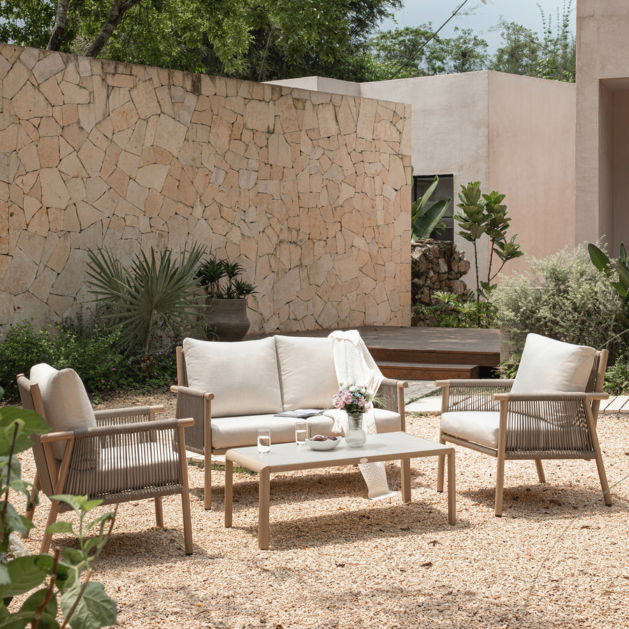 Soller Indoor and Outdoor Rope Weave 4-Seater Sofa Set