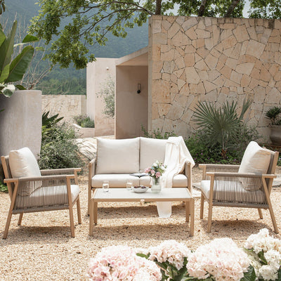 Soller Indoor and Outdoor Rope Weave 4-Seater Sofa Set