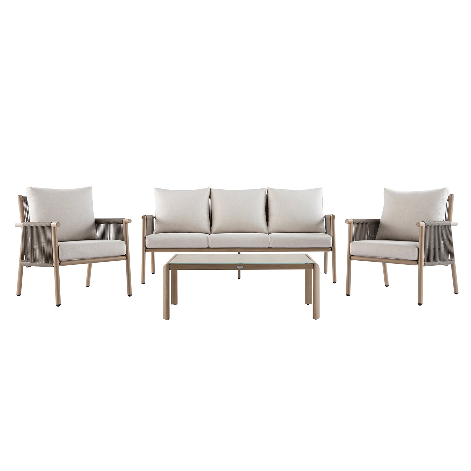 Soller Indoor and Outdoor Rope Weave 5-Seater Sofa Set