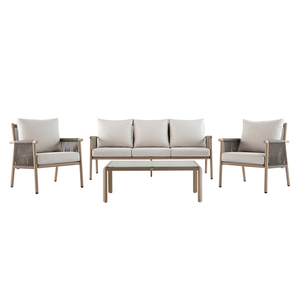 Soller Indoor and Outdoor Rope Weave 5 - Seater Sofa Set - daals