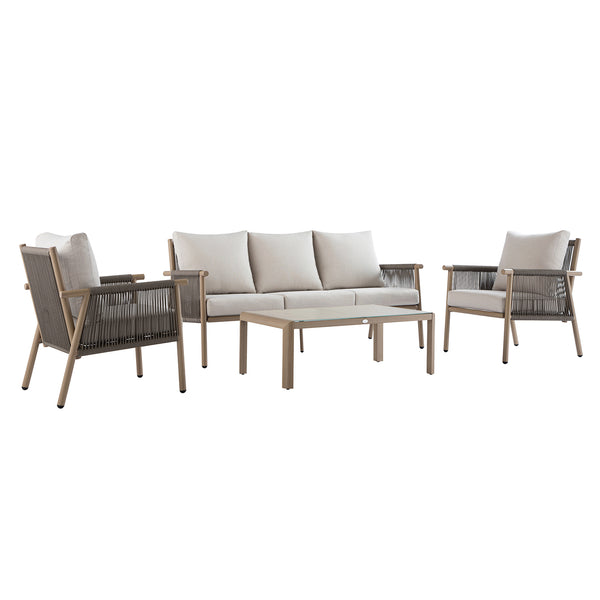 Soller Indoor and Outdoor Rope Weave 5 - Seater Sofa Set - daals