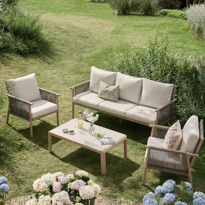 Soller Indoor and Outdoor Rope Weave 5-Seater Sofa Set