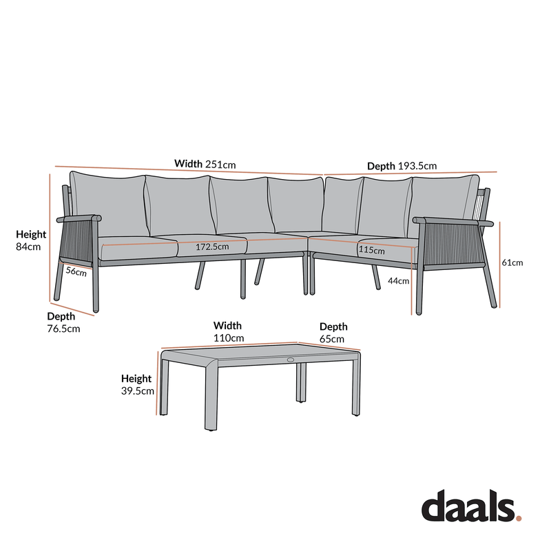 Soller Indoor and Outdoor Rope Weave Large Corner Sofa Set - daals