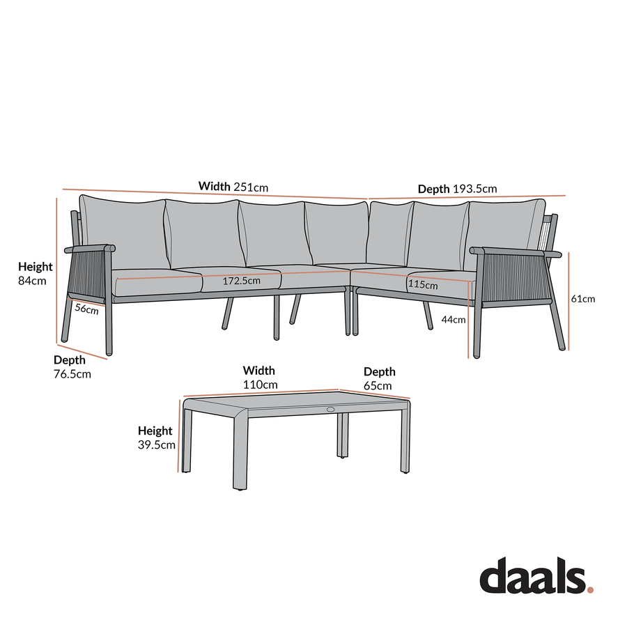 Soller Indoor and Outdoor Rope Weave Large Corner Sofa Set
