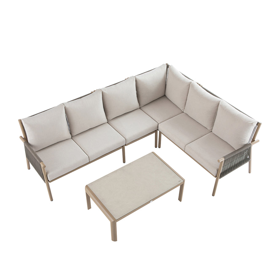 Soller Indoor and Outdoor Rope Weave Large Corner Sofa Set