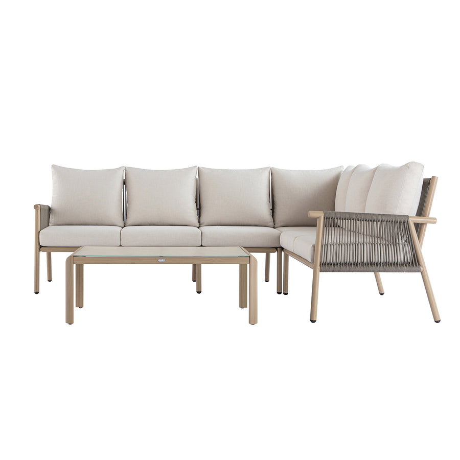 Soller Indoor and Outdoor Rope Weave Large Corner Sofa Set