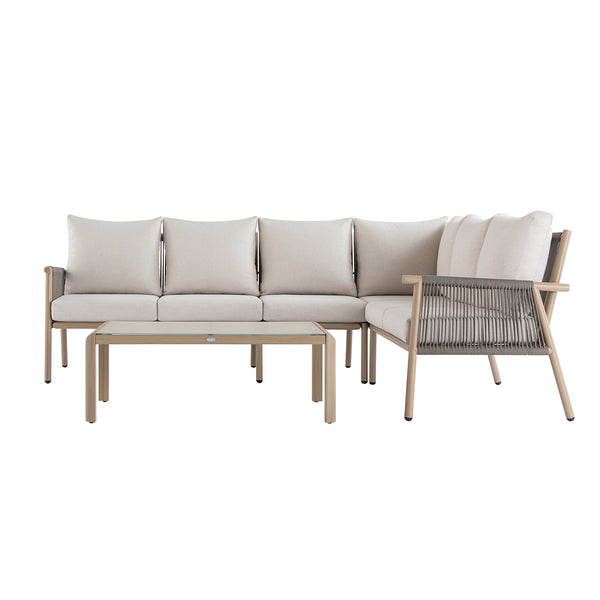 Soller Indoor and Outdoor Rope Weave Large Corner Sofa Set - daals