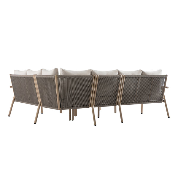 Soller Indoor and Outdoor Rope Weave Large Corner Sofa Set - daals