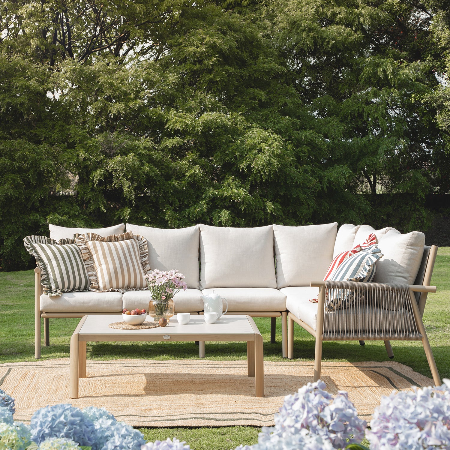 Soller Indoor and Outdoor Rope Weave Large Corner Sofa Set