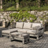 Montrose Aluminium Outdoor Sofa Set with Chaise, Brushed Silver Oak - daals