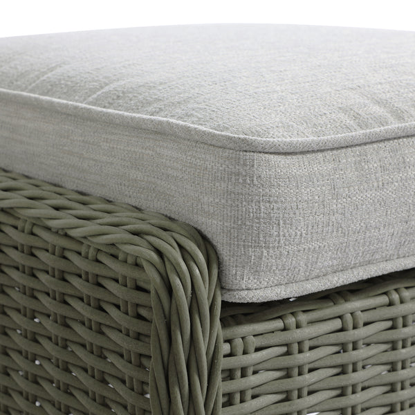 Hampshire 7-Seater Round Wicker Rattan Sofa Set with Rising Table, Desert Sage