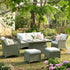 Hampshire 7 - Seater Round Wicker Rattan Sofa Set with Rising Table, Desert Sage - daals
