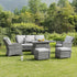 Hampshire 7 - Seater Round Wicker Rattan Sofa Set with Rising Table, Light Grey - daals
