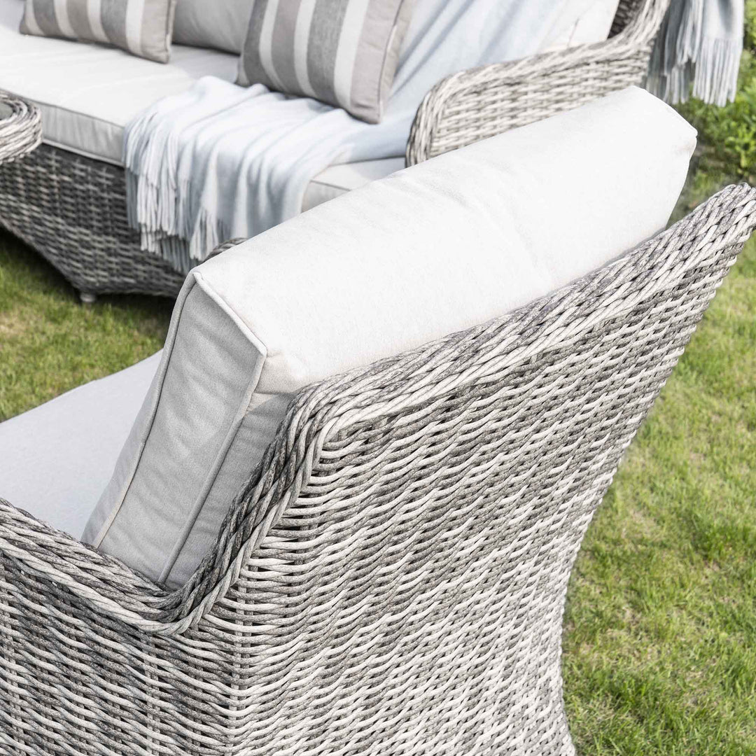 Hampshire 7-Seater Round Wicker Rattan Sofa Set with Rising Table, Lig ...