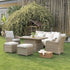 Hampshire 7 - Seater Round Wicker Rattan Sofa Set with Rising Table, Natural - daals