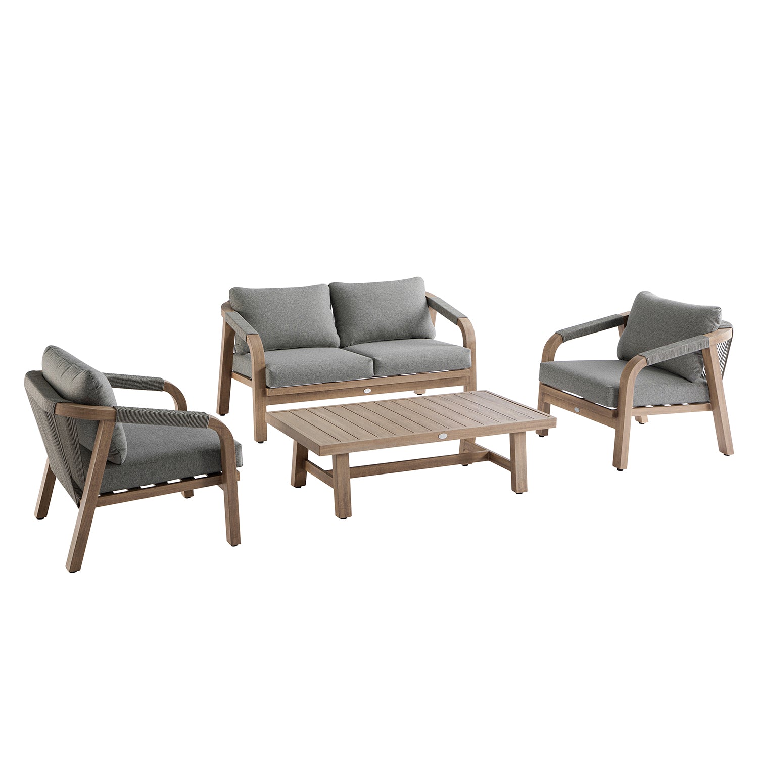 Manresa Rope 5-Seater Sofa Set, Natural and Grey