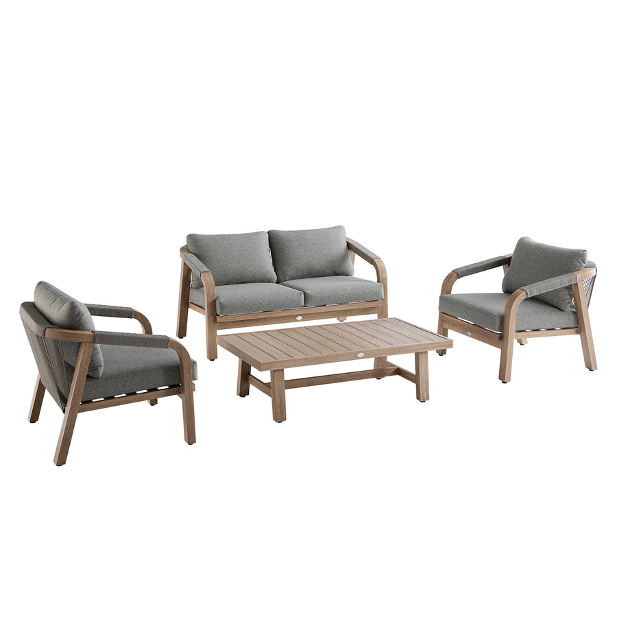 Manresa Rope 5-Seater Sofa Set, Natural and Grey