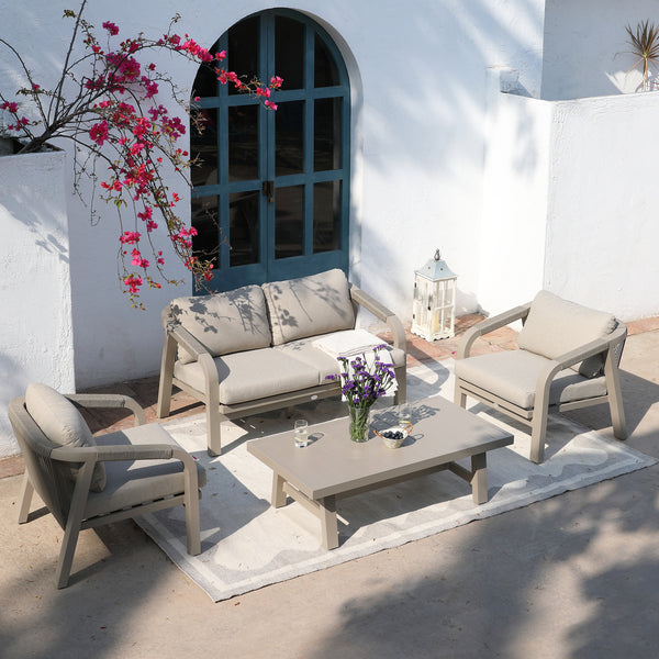 Manresa Rope 5-Seater Sofa Set, Taupe and Beige