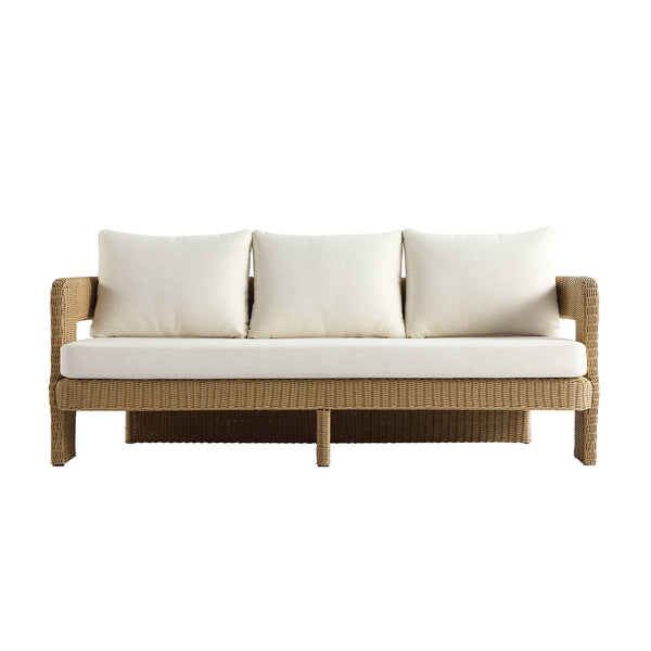 Stanford Round Wicker Outdoor 5-Seater Sofa Set, Natural