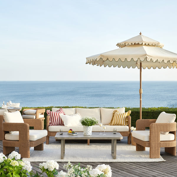 Stanford Round Wicker Outdoor 5 - Seater Sofa Set, Natural - daals