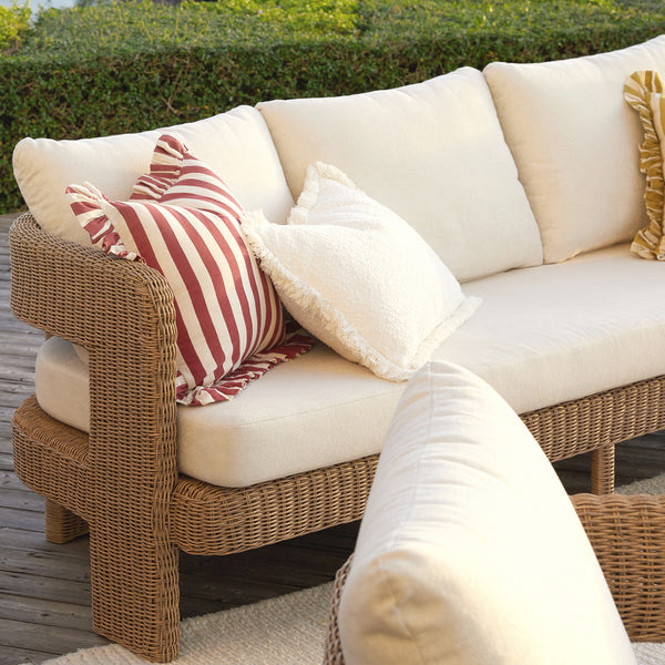 Stanford Round Wicker Outdoor 5 - Seater Sofa Set, Natural - daals